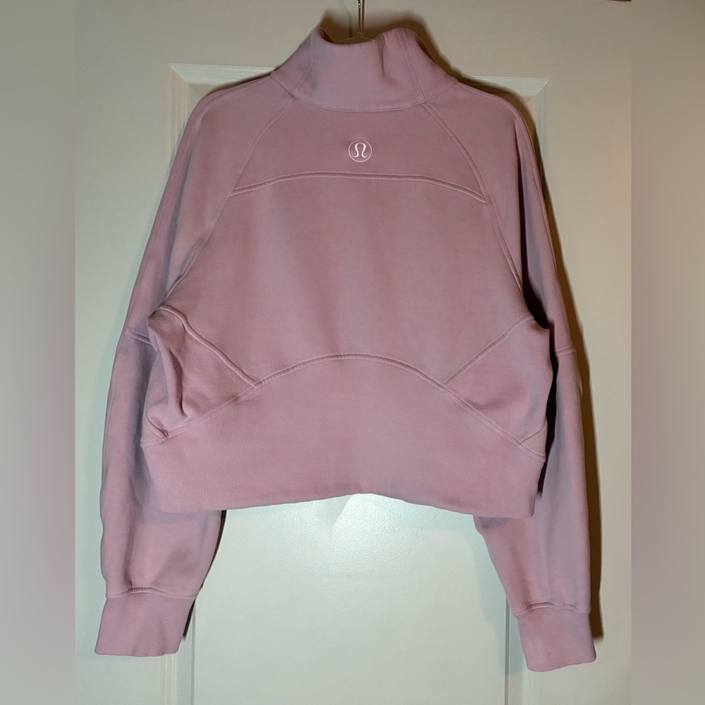 Lululemon Scuba Oversized Funnel Neck Half Zip in Pink Peony Size M/L - Picture 7 of 8